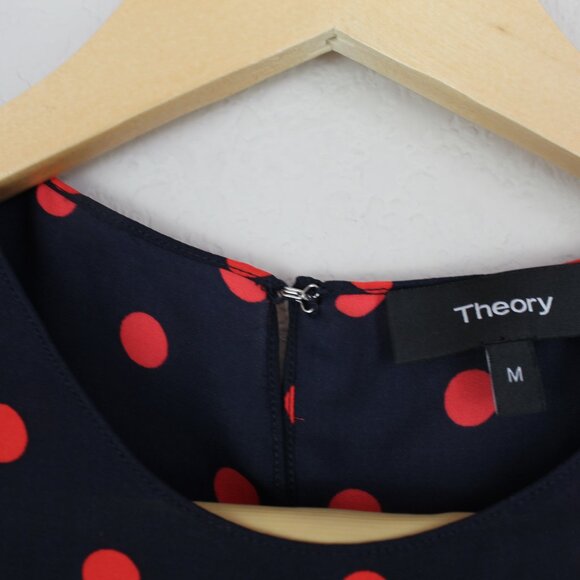 NEW Theory Continuous Silk Polka-Dot Shell Top - Picture 7 of 9